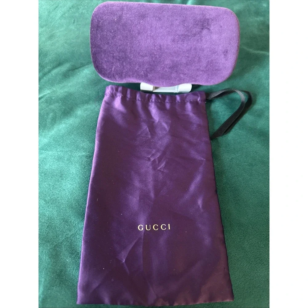 Gucci GG0370SK 002 56 19 145 Bee Gradient Tortoise Sunglasses Italy Purple Case